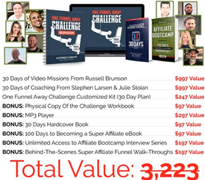 value of the one funnel away challenge